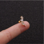 1 tk New Leaf Star roostevabast terasest k&otilde;hrest k&otilde;rvar&otilde;ngas L&auml;ikiv kuupmeetrist tsirkooniumoksiidist k&otilde;rvar&otilde;ngad Helix augustamise ehted 01 kuld