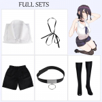 Anime Reze Cosplay Mootorsaag Mees Cosplay Kost&uuml;&uuml;m Bomb S&auml;rgi Komplektid Lips L&uuml;hike Kaelus S&otilde;rmus Reze Parukas Halloweeni riided t&uuml;drukutele XS