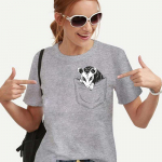 Pocket Opossum Graphic Tee-s&auml;rgid Harajuku Funny T-s&auml;rk Naiste T-s&auml;rk Vabaaja T-s&auml;rk Moodne Naise T-s&auml;rk Camisas Mujer XXXL