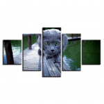 5 t&uuml;kki loomad, armsad kassid, maastikumaalid Modulaarsed pildid L&otilde;uend Moodne seinakunst elutoa jaoks HD-prinditud kunstiteosed raam ilma raamita 20x35cm*2 20x45cm*2 20x55cm*1