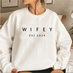 Wifey EST 2024 dressipluus Pruudi du&scaron;&scaron; Kingitus Kihluskingitused Peigmehe kampsunid Naiste Graafilised kapuutsid pikkade varrukatega pulloverid Top L