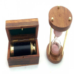 Taskuteleskoop puidust kasti ja puidust liivakella kombineeritud meredekoori ja kingituste kombinatsiooniga