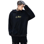 Meeste teismeliste naeratava n&auml;o printiga kapuuts, suur kapuutsiga kampsun, pullover, mantel M must