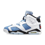 Air Jordan 6 Retro GS UNC Home Laste tossud Sinine University-Blue Valge 384665-410 36