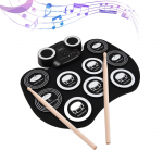 Kaasaskantav Roll-up elektrooniline trumlipadi Silicon Digital Drum Kaasaskantav stereo-digitaalne trumm koos must