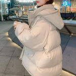 2023. aasta talvine Korea soe l&uuml;hike mantel naistele, kontorinaiste mood vabaaja lahtised paksendatud puuvillased parkad pikkade varrukatega riided 30006 S