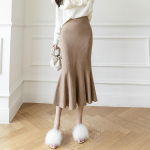 S&uuml;gis- ja talvine naiste seelik, silmkoeline seelik, &uuml;hev&auml;rviline &otilde;huke kalasaba seelik, &otilde;huke puusa seelik One Size khaki