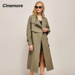 Cinemore'i trent&scaron;mantel naistele pikk tuulejope vabaaja massiivne lahtine tuulekindel mantel Rev&auml;&auml;riga v&ouml;&ouml;ga mood &scaron;ikk naistemantel S roheline