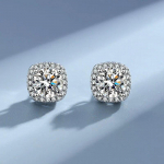 P&auml;ris moissanite 2,0 Ct k&otilde;rvar&otilde;ngad, h&otilde;bedane 925, kaetud 18K valge kullaga, suur ruudukujuline s&auml;deleva teemandiga naiste kihluskingitus Z604S