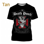 Uus pop-metalb&auml;nd Five Fingers Death Punch 3D prindiga T-s&auml;rk Moodne meeste r&otilde;ivad Hip Hop Harajuku Unisex Oversized T-s&auml;rk Topid M