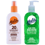 Malibu SPF20 waterproof spray 200ml + aloe gel after tanning 200ml