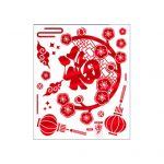 Fu tegelaskuju aknakleebis Veekindel Korduvkasutatav 2024 Draakoni aasta Hiina uus aasta Kevadfestival Elektrostaatiline Klaasi kaunistus Kleebis punane