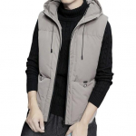 Pingutaskud T&otilde;mblukuga plekk Slim Fit vest jakk Meeste s&uuml;gistalvine &uuml;hev&auml;rviline kapuutsiga paksendatud allapoole vest M khaki