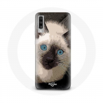 &Uuml;mbris Samsung Galaxy A70 mustvalgele siniste silmadega siiami kassile