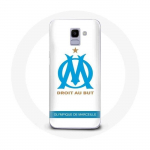 Valge taustaga &uuml;mbris Samsung Galaxy A8 2018 Olympique de Marseille logo jaoks
