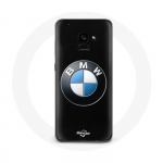 Coque pour Samsung Galaxy A8 Plus BMW Logo fond noir