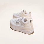 Paksu p&otilde;hjaga ehtsast nahast kingad Naiste uus mood T&auml;iesti sobiv vabaaja naiste kingad K&otilde;rgus suurendavad lauajalatsid 35 valge