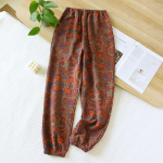 2025. aasta kevad/suvi uued naiste magamisp&uuml;ksid, 100% puuvillane žakaarmadrats Armsad ja v&auml;rskete lilledega p&uuml;ksid, lahtised p&uuml;ksid naistele XL