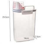 WTEMPO Jaapani plastikust kaasaskantav riisikomber koos m&otilde;&otilde;tetopsiga Niiskus- ja putukakindel suletud riisihoidla, k&ouml;&ouml;givilja hoiupaak 14*7.5*29.5cm valge