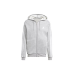 adidas Essentials Fliis 3 triibuga t&auml;ispikk kapuutsiga pusa Keskhall Melange Meeste Streetwear IJ6479 S white