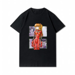 Meeste esmaklassiline puuvillane Harajuku T-s&auml;rk Evangelion Asuka Poster Anime S&auml;rk Printiga T-s&auml;rgid Naljakas stiilis &Uuml;markaelusega puuvillane T-s&auml;rk vabaaja T-s&auml;rgid XL