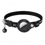 Lemmiklooma kaelarihm helkurrihm v&auml;ikese kellukese kassi mustriga n&ouml;&ouml;biga turvav&ouml;&ouml; nailonist lemmiklooma koera kaelarihm Airtag Trackeri jaoks must