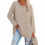V-kaelusega pikkade varrukatega keskmise pikkusega T-s&auml;rgi &uuml;laosa &uuml;hev&auml;rviline lahtine pullover XL must