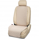 IVICY Linen Car Seat Cover for Cars - Soft & Breathable Front Premium Covers with Non-Slip Protector Universal Fits Most Automotive, Vans, SUVs, BEIGE WS LN