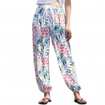 Naiste suvised haaremip&uuml;ksid elastsed n&ouml;&ouml;riga v&ouml;&ouml;koht lai jalg vabaaja p&uuml;ksid lillemustriga &otilde;hukesed p&uuml;ksid L tumesinine v&auml;rv