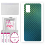 apgo Kaitsev nahakleebis seljale, mis &uuml;hildub telefoniga HTC Desire 21 Pro 5G, &uuml;mbriskile, foolium, vin&uuml;&uuml;l &ndash; mustriga s&uuml;sinik-kameeleon CAKA1