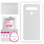 apgo Protective Skin Sticker for the back compatible with LG K61, Wrap Film, Foil, Vinyl - Pattern Transparent Carbon