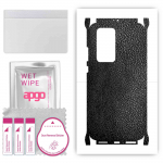 apgo Protective Skin Sticker for the back+sides compatible with Huawei P40 Pro, Full Wrap Film, Foil, Vinyl - Pattern Black Leather
