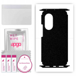 apgo Protective Skin Sticker for the back+sides compatible with Honor 50 Pro, Full Wrap Film, Foil, Vinyl - Pattern Matte Black