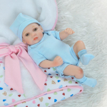 Mini peopesaga beebinukk, t&auml;issilikoonist armas simulatsioon, kaks beebinuku m&auml;nguasi, loominguline isiksus, kingitud nukud m&auml;ngumaja m&auml;nguasjad Blue Cloth Doll