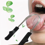 Roostevabast terasest keele suupuhastusvahend kaabits roostevabast terasest halva hinge&otilde;hu puhastamiseks, kaetud keelega suu&otilde;&otilde;ne hambah&uuml;gieeni hooldusvahend 1pc random color