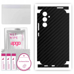apgo Protective Skin Sticker for the back+sides compatible with Samsung Galaxy A54, Full Wrap Film, Foil, Vinyl - Pattern Carbon Black