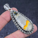 Natural Bumblebee Jasper Handmade 925 Sterling Silver Pendant 2.76 q0l00