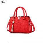 Temperament naiste k&auml;ekott vabaaja kvaliteetse krokodilliprintiga naiste crossbody kott, suure mahutavusega sobiv stiil 28*12*22cm punane