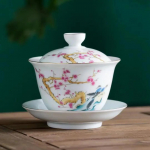Jingdezhen Ceramic Gaiwan Hiina teetassid, glasuuritud tee Tureen Teen&otilde;ud Kodusisustus Portselanid Kung Fu teetasside komplekt A