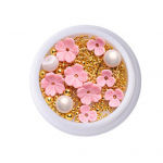 Shell Flower Bead Rhinestone segatud 3D k&uuml;&uuml;nte kunst litrid DIY manik&uuml;&uuml;ri ehted Decor 4