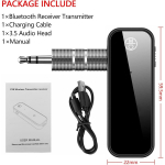 Aux Bluetooth Adapter Saatja Auto 3,5 mm Jack 3-in-1 vastuv&otilde;tja auto jaoks koos Bluetooth 5.0 k&auml;ed-vabad k&otilde;ned auto stereok&otilde;rvaklappide k&otilde;larite jaoks 5.95*2.2*1.2cm must