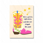 Abstraktsed kauboisaapad, v&auml;rvilised plakatid, kunstitr&uuml;kk, t&uuml;drukud, kingitused, roosad, tsitaat, seinal&otilde;uend, maalimine, armas kass, elutuba, kodukaunistus 21x30cm No Framed