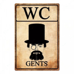 Vintage WC-silt Naljakas metallist plekk-tahvel WC WC-potid Seinakunst Baar Klubi Vannituba Tualettruum WC-seina kaunistamine 20x30cm