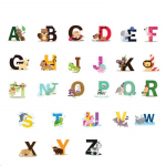 26 Inglise t&auml;hestiku kleebised Inglise s&otilde;nad Multifilmid Loomade seinakleebised Lastetoa kleebised