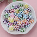 100 tk akr&uuml;&uuml;llilled roosi t&auml;hestik &uuml;mmargused helmed liblika helmed meisterdamise helmestega materjal k&auml;sitsi valmistatud kaelakee k&auml;ev&otilde;ru ehtetarvikud Smiley face flower