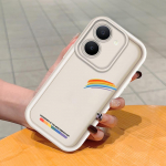 Pehme silikoonist ruudukujulise redeli mustriga telefoni&uuml;mbris, t&auml;ielikult kattev, kaamera p&otilde;rutuskindel kaitse, kummist &uuml;mbris Vivole Vivo Y12 pruun