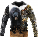 Bear Hunting Hoodie 3D Print Hoodies/dressa Naiste suur must karu Bow Hunter Bear Oversized S