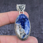 Sodalite Gemstone Handmade 925 Sterling Silver Gift Jewelry Pendant 2.21 p3f98