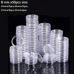 10 ~ 100 tk 21-45 mm l&auml;bipaistvad plastikust m&uuml;ndihoidik M&uuml;ntide kogumiskarbi &uuml;mbris m&uuml;ntide hoidmiseks kapslite kaitsekarbid konteiner B mix 50pcs
