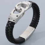 Punutud nahast k&auml;erauad stiilis meeste &uuml;mbrisk&auml;ev&otilde;ru 316L roostevabast terasest v&otilde;luk&auml;ev&otilde;ru meestele kullav&auml;rvi meeste ehted magnetklambriga 22CM h&otilde;be